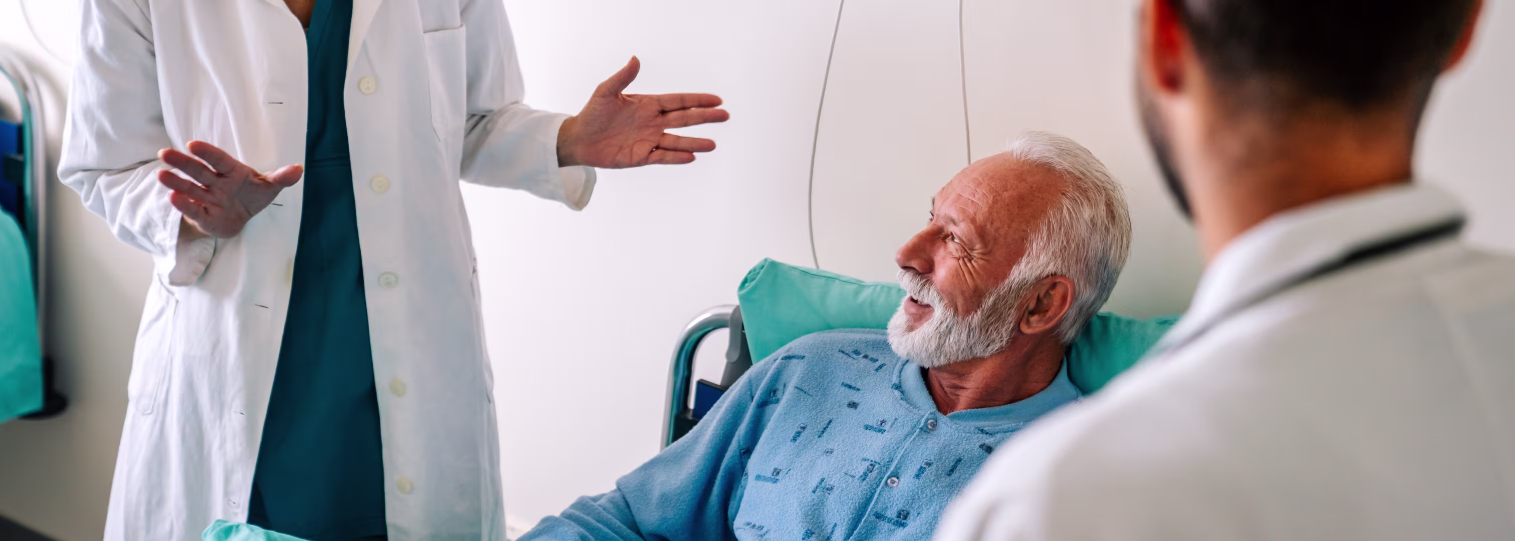 Doctor talking to an elderly patient