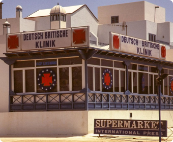 Old photograph of the Euroklinik hospital