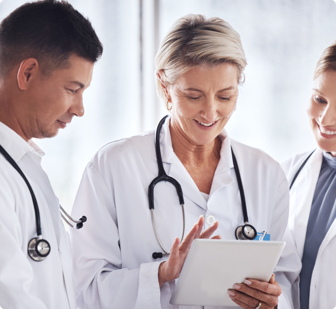 Doctors talking to each other