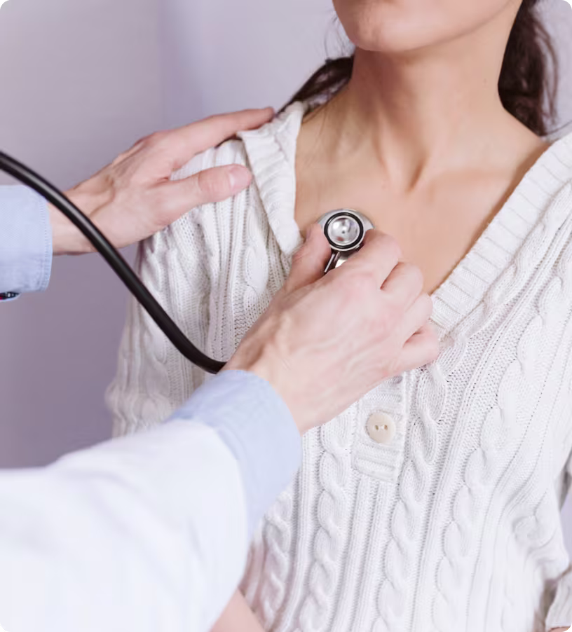 A girl being examined by a doctor